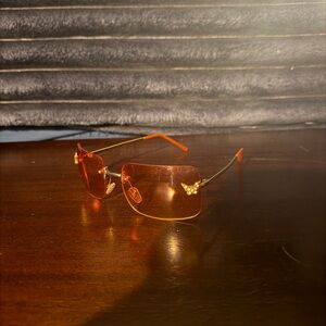 Stylish Orange Rimless Sunglasses